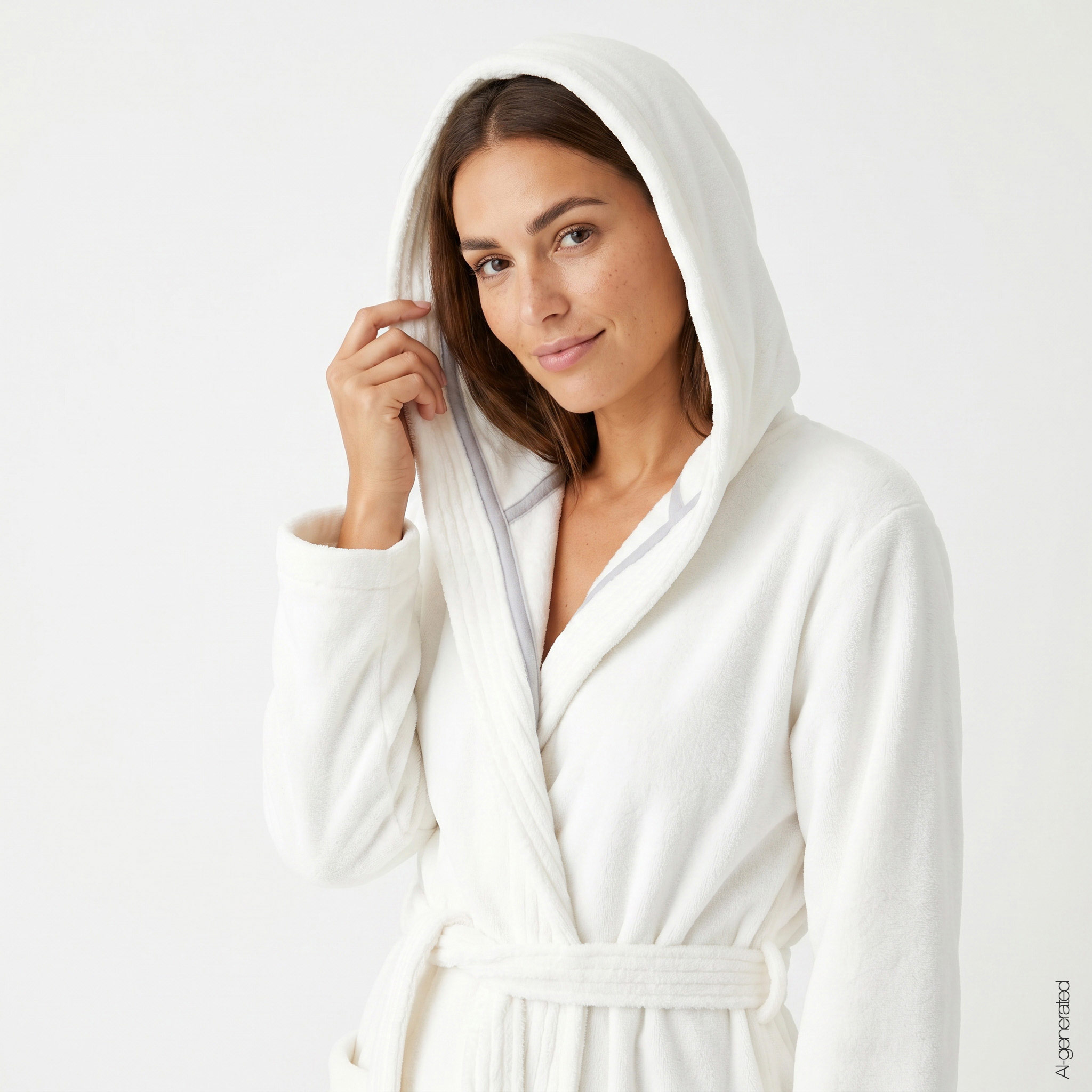 Cawö Damen Kapuze-Bademantel  852 | 600 weiß