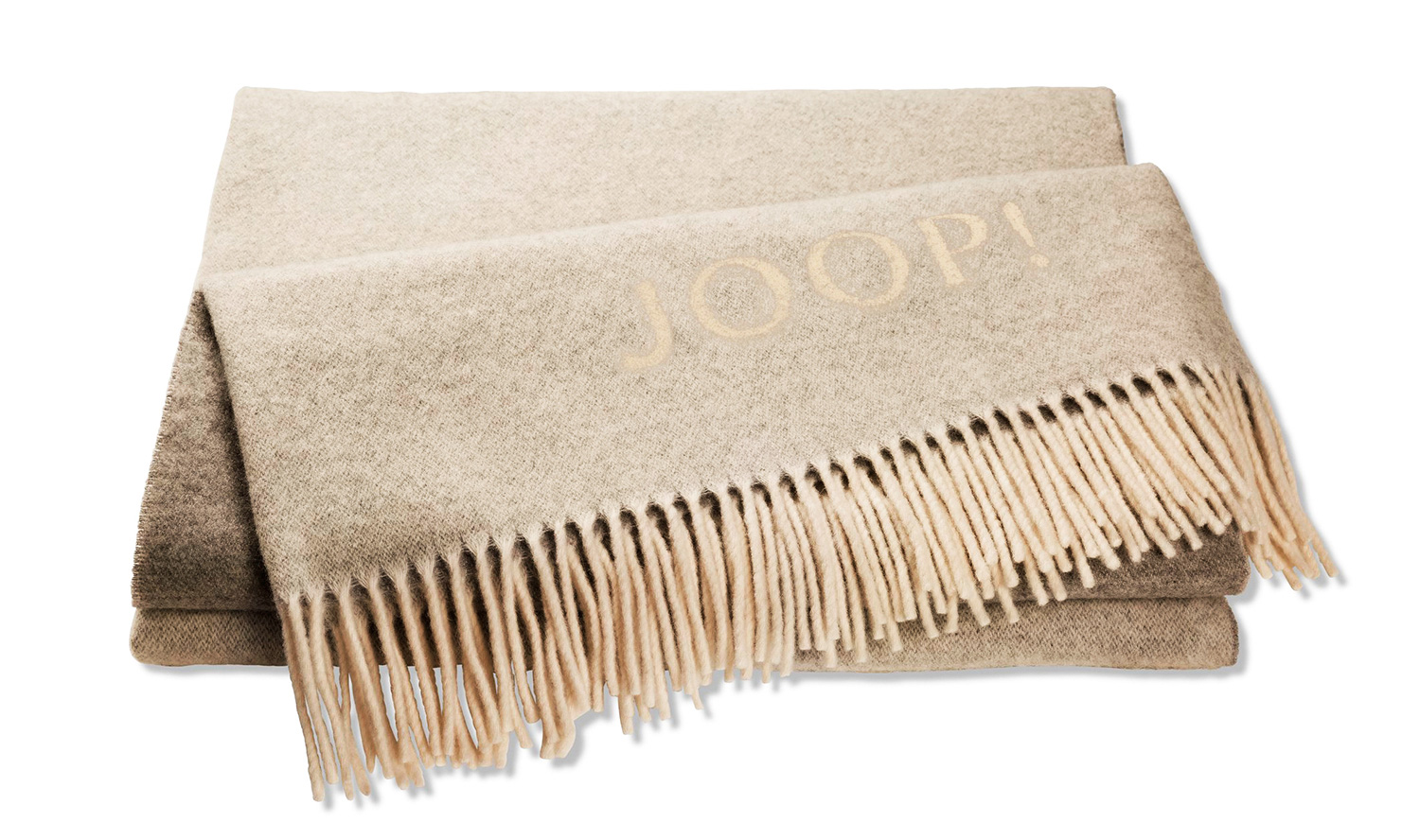 JOOP! Plaid / Wohndecke FINE DOUBLEFACE | Creme-Natur