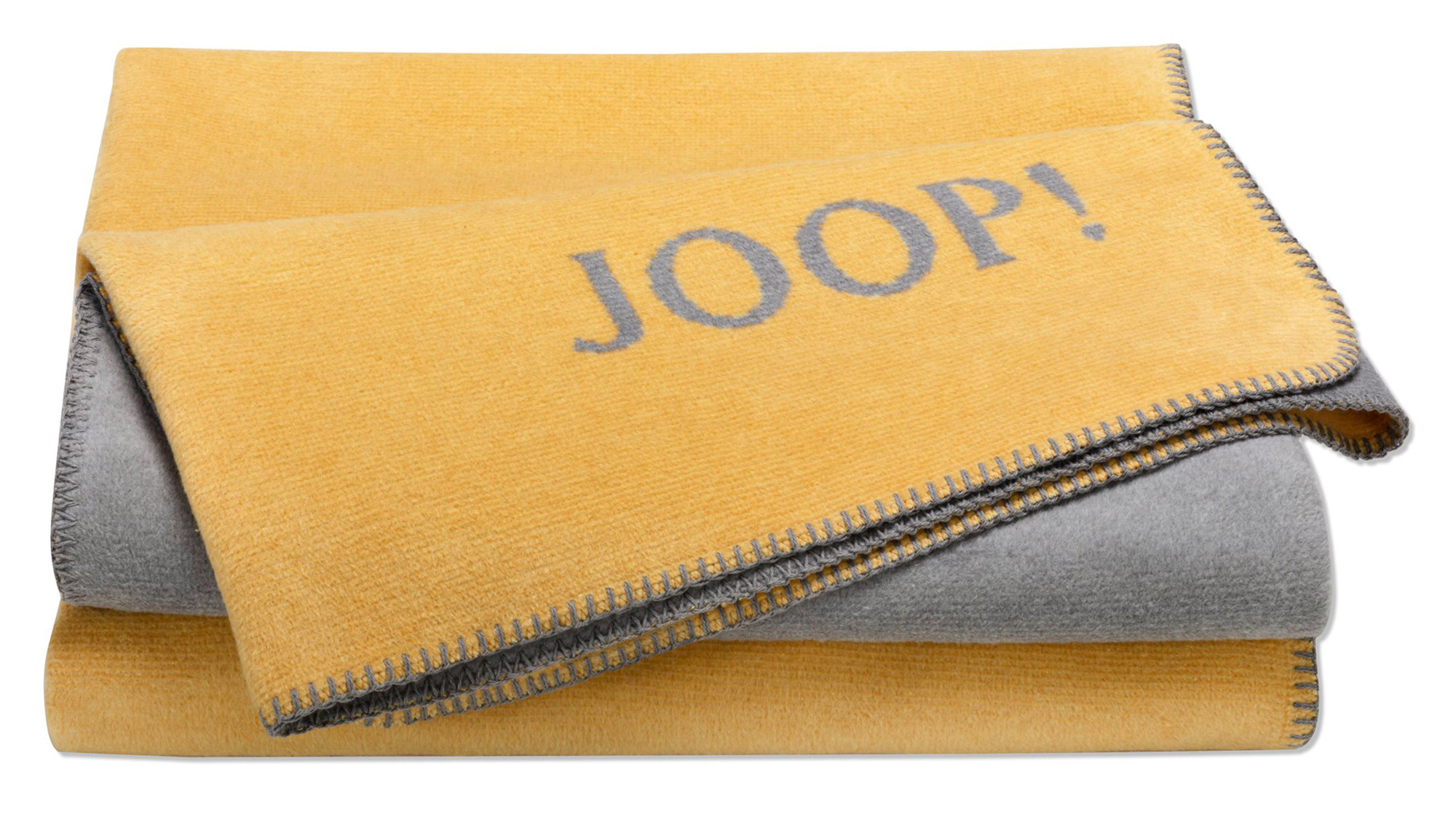 JOOP! Plaid / Wohndecke MELANGE DOUBLEFACE | Gold-Silber
