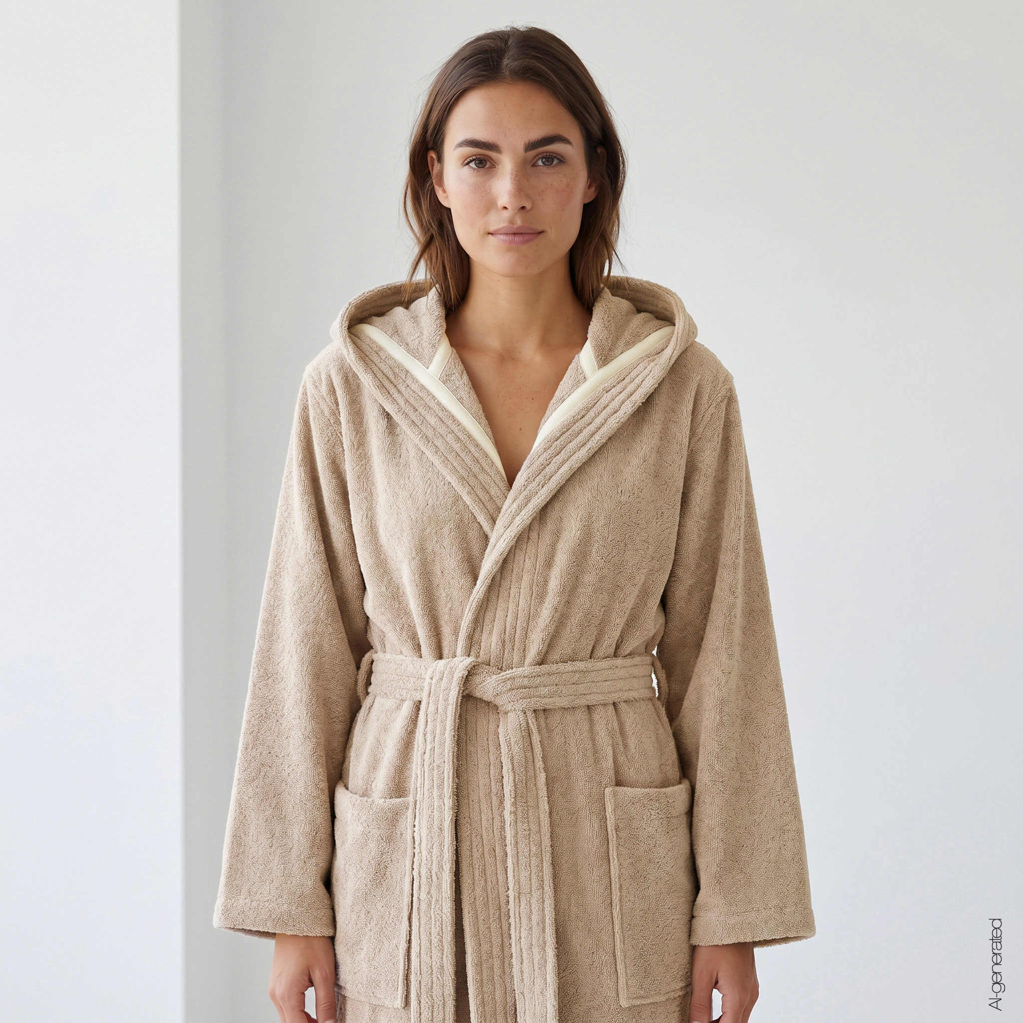 Cawö Damen Kapuze-Bademantel  852 | 375 sand