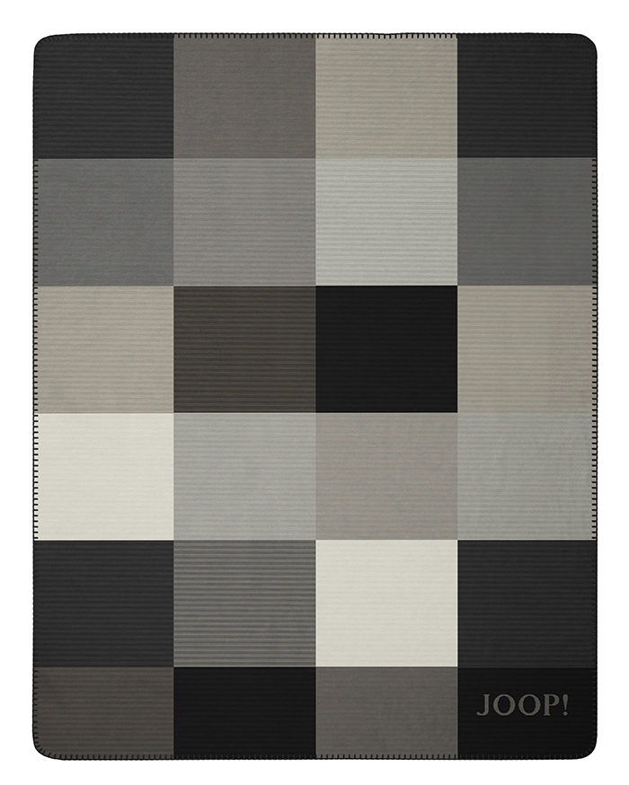 JOOP! Plaid Mosaic | Schwarz-Natur