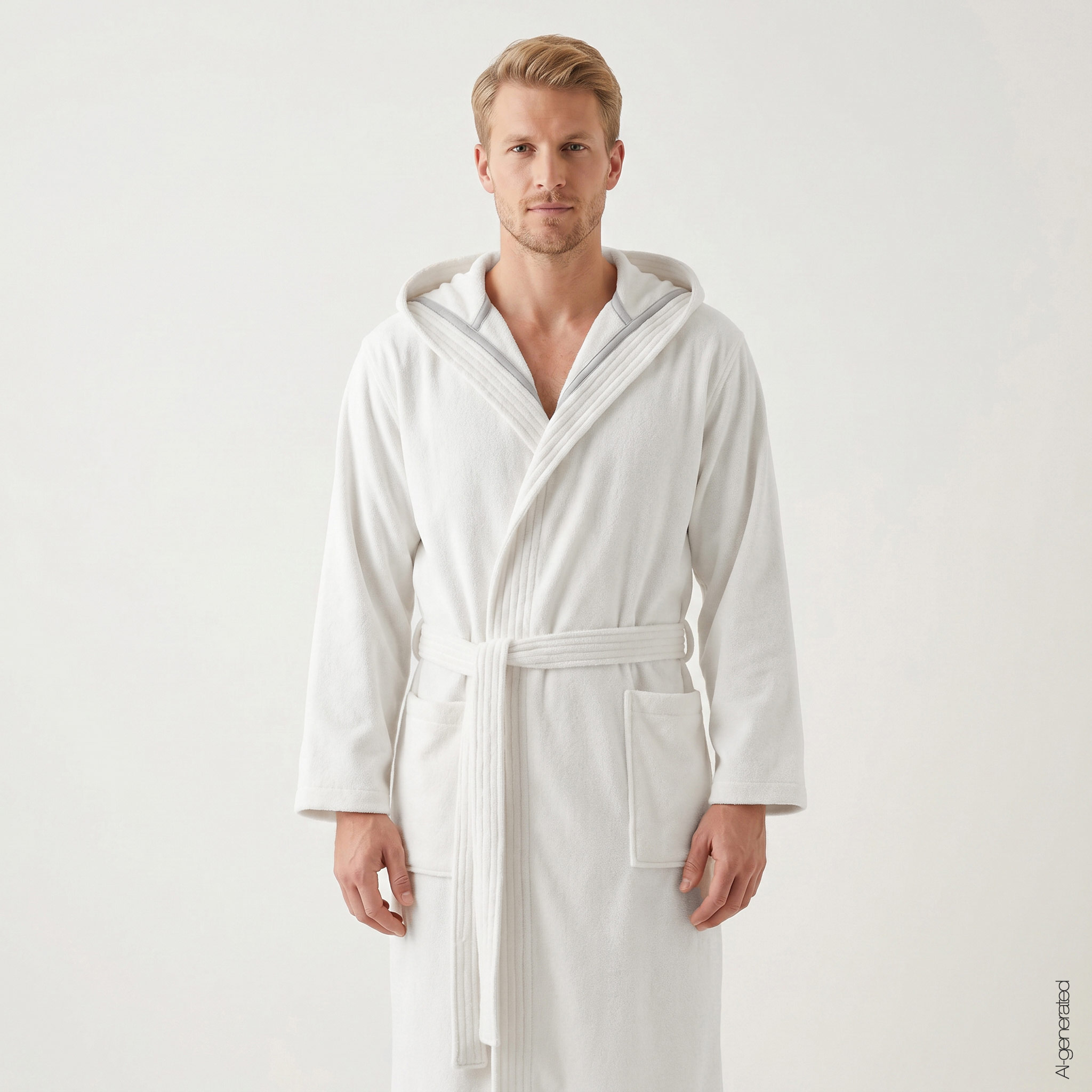 Cawö Herren Kapuze-Bademantel  853 | 600 weiß