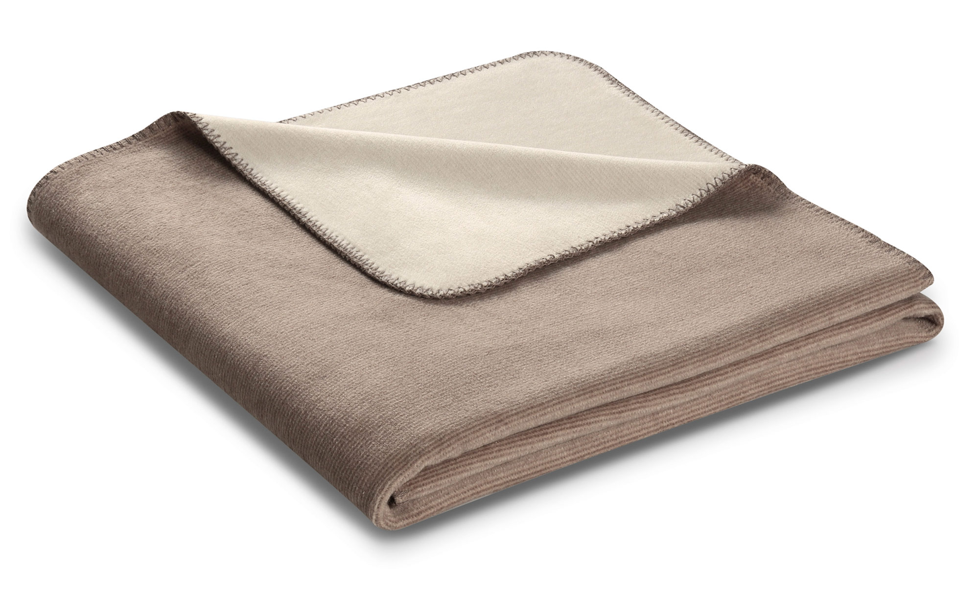 Biederlack Plaid / Decke Melange Doubleface | sand-natur