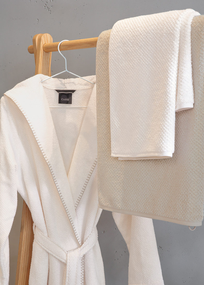 Cawö Damen Kapuze-Bademantel 6219 | 356 natur