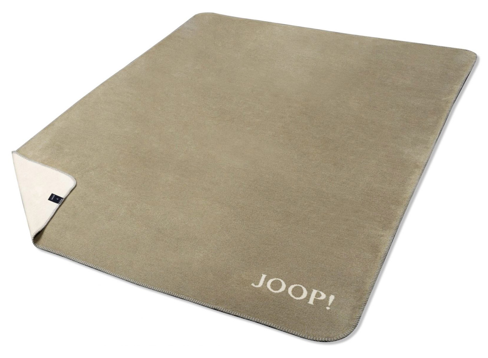 JOOP! Plaid / Wohndecke MELANGE DOUBLEFACE | Oliv-Natur