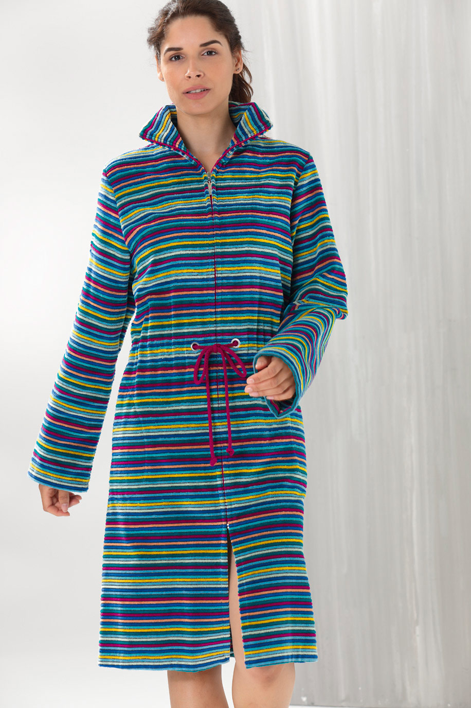 Cawö Damen Kurz-Bademantel extraleicht  6218 | 12 multicolor