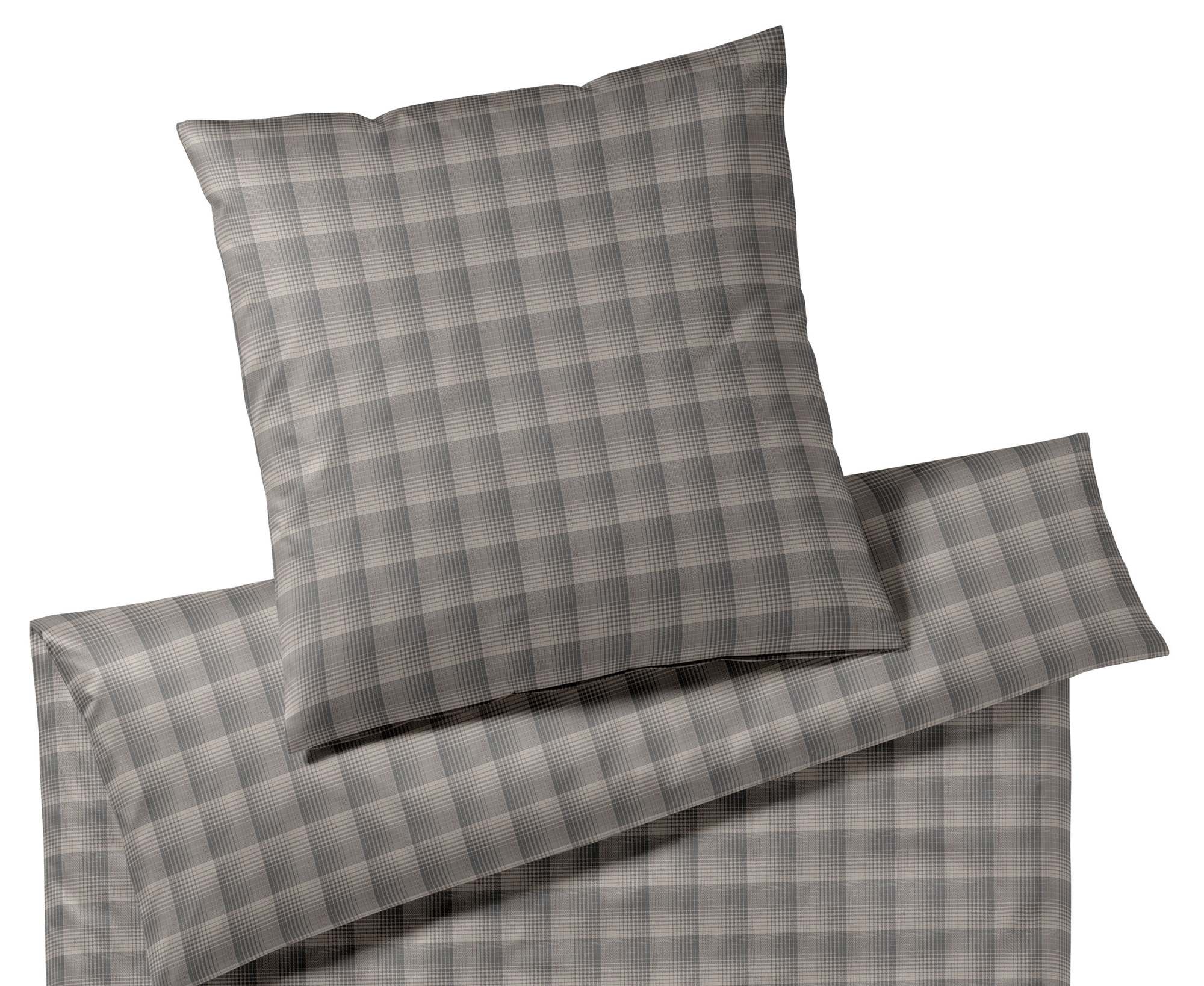 JOOP! Flanell Bettwäsche Soft Checks 45000 | 17 taupe
