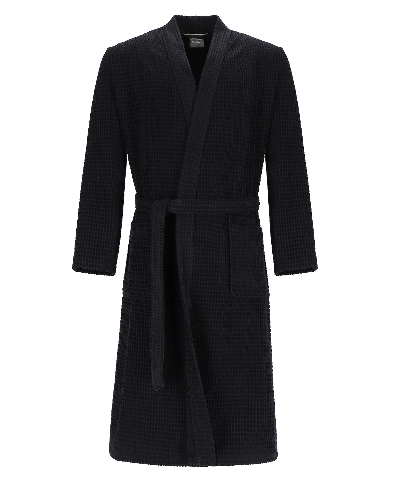 Cawö Herren Kimono-Bademantel  6845 | 906 schwarz