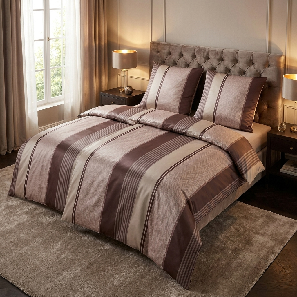 JOOP! Satin Bettwäsche Herringbone Stripes 4125 | 1 Rose