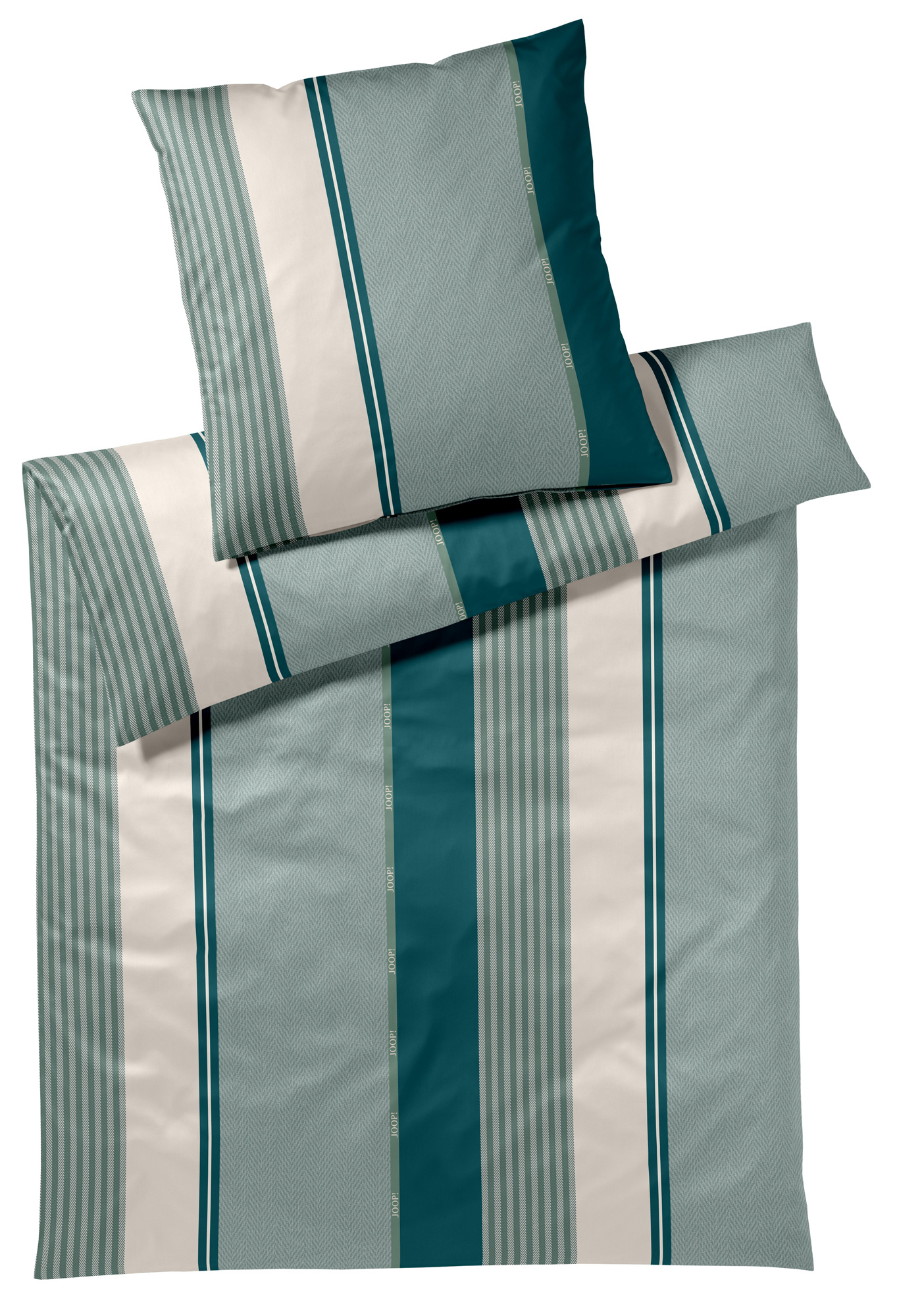 JOOP! Satin Bettwäsche Herringbone Stripes 4125 | 4 Emerald