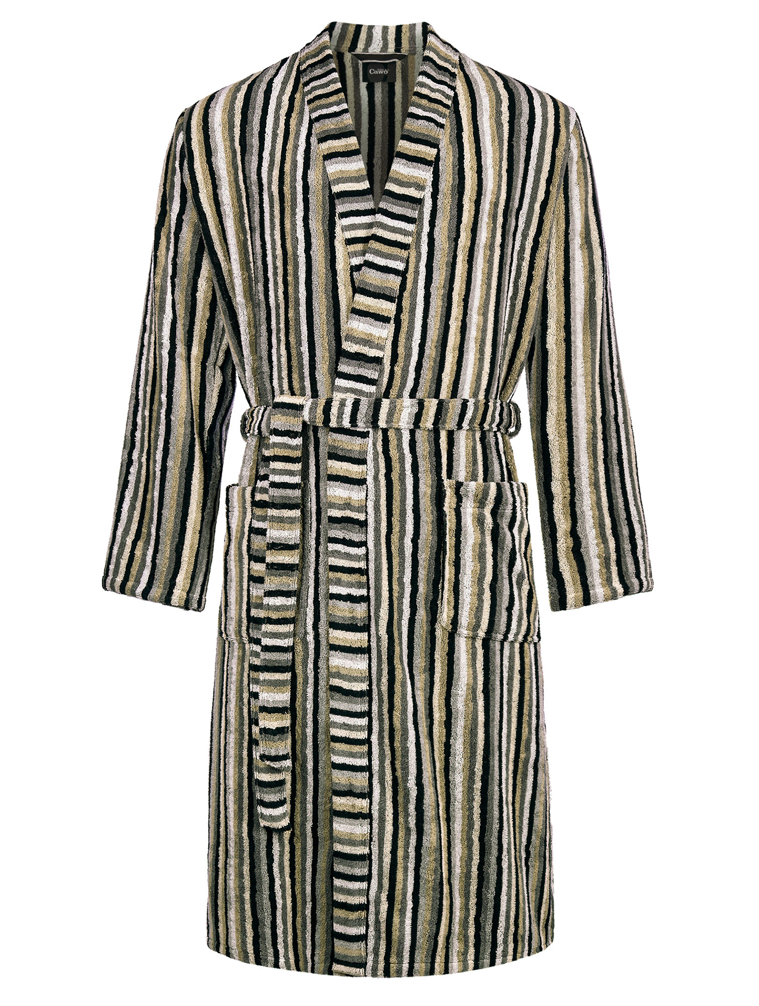 Cawö Herren Kimono-Bademantel  6607 | 73 kiesel