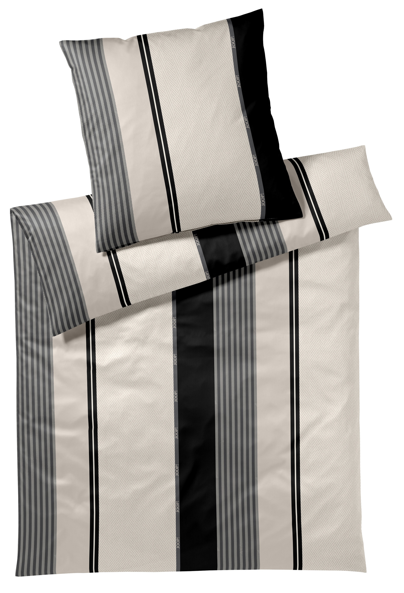 JOOP! Satin Bettwäsche Herringbone Stripes 4125 | 9 Black