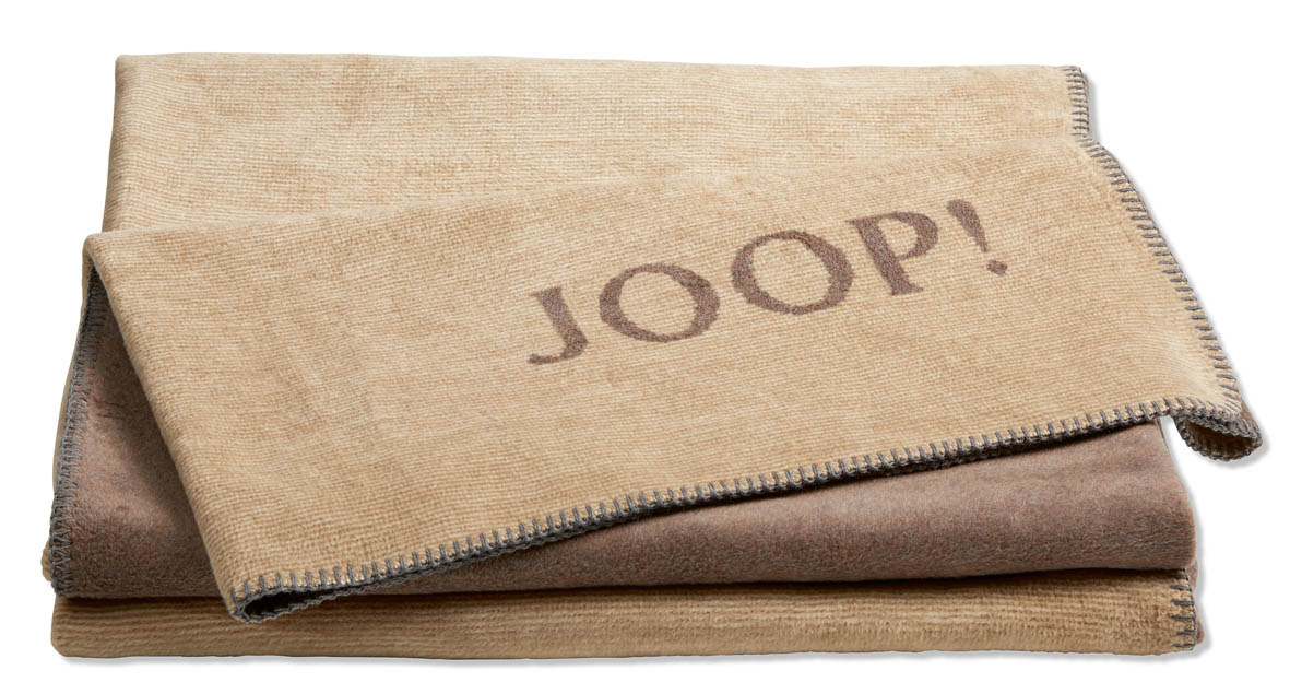 JOOP! Plaid / Wohndecke MELANGE DOUBLEFACE | Cashew-Kastanie