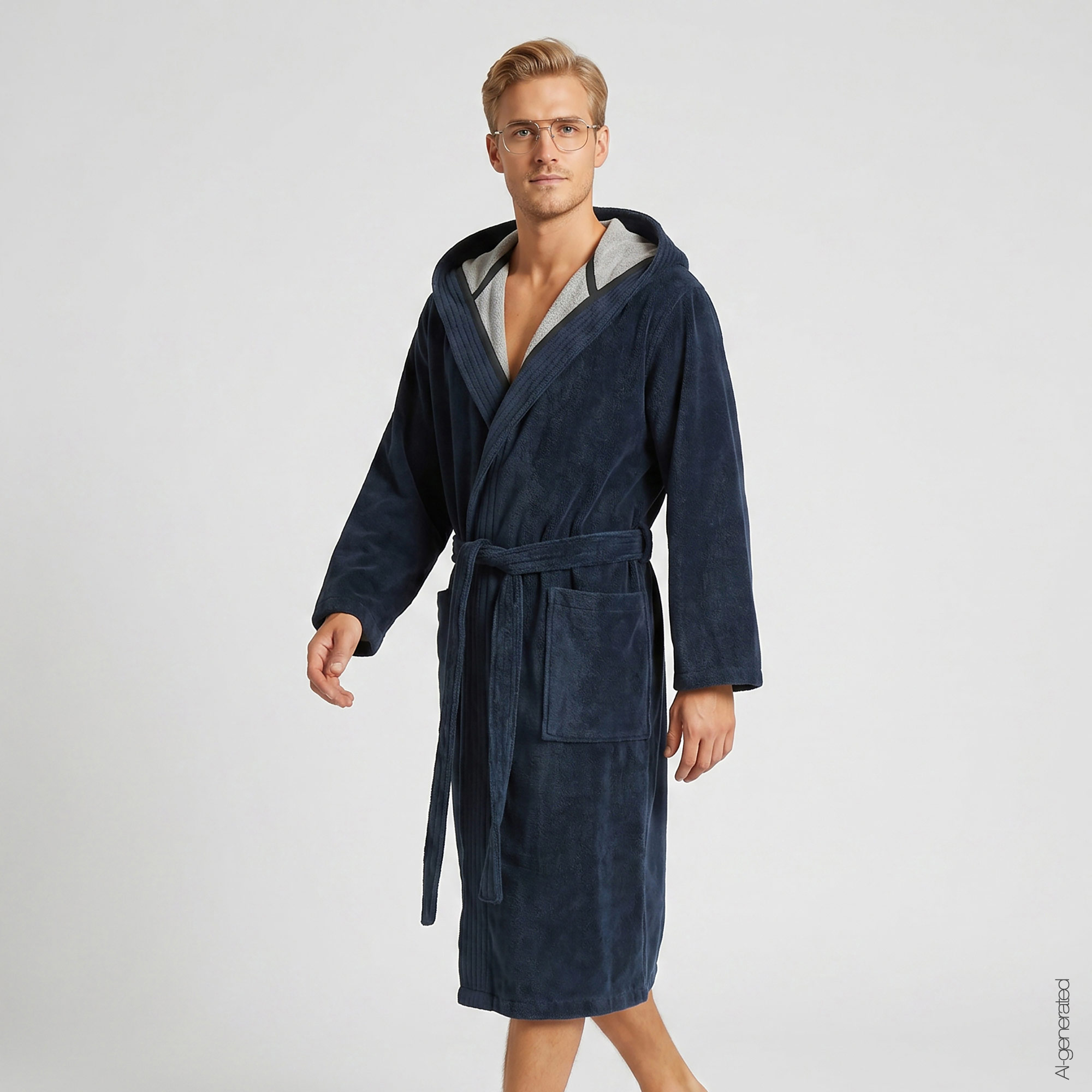 Cawö Herren Kapuze-Bademantel  831 | 19 ocean