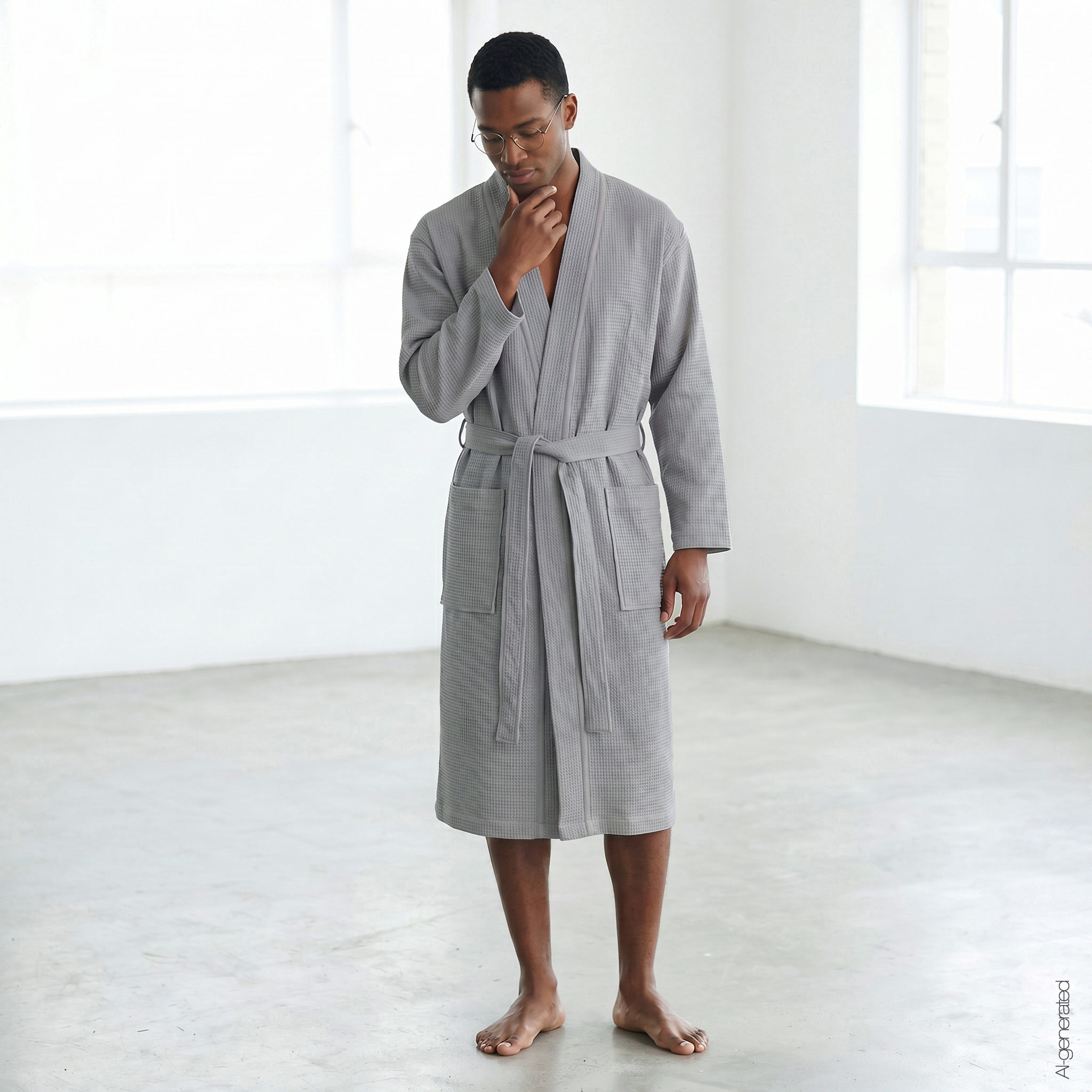 Cawö Herren Kimono-Bademantel  816 | 71 metal