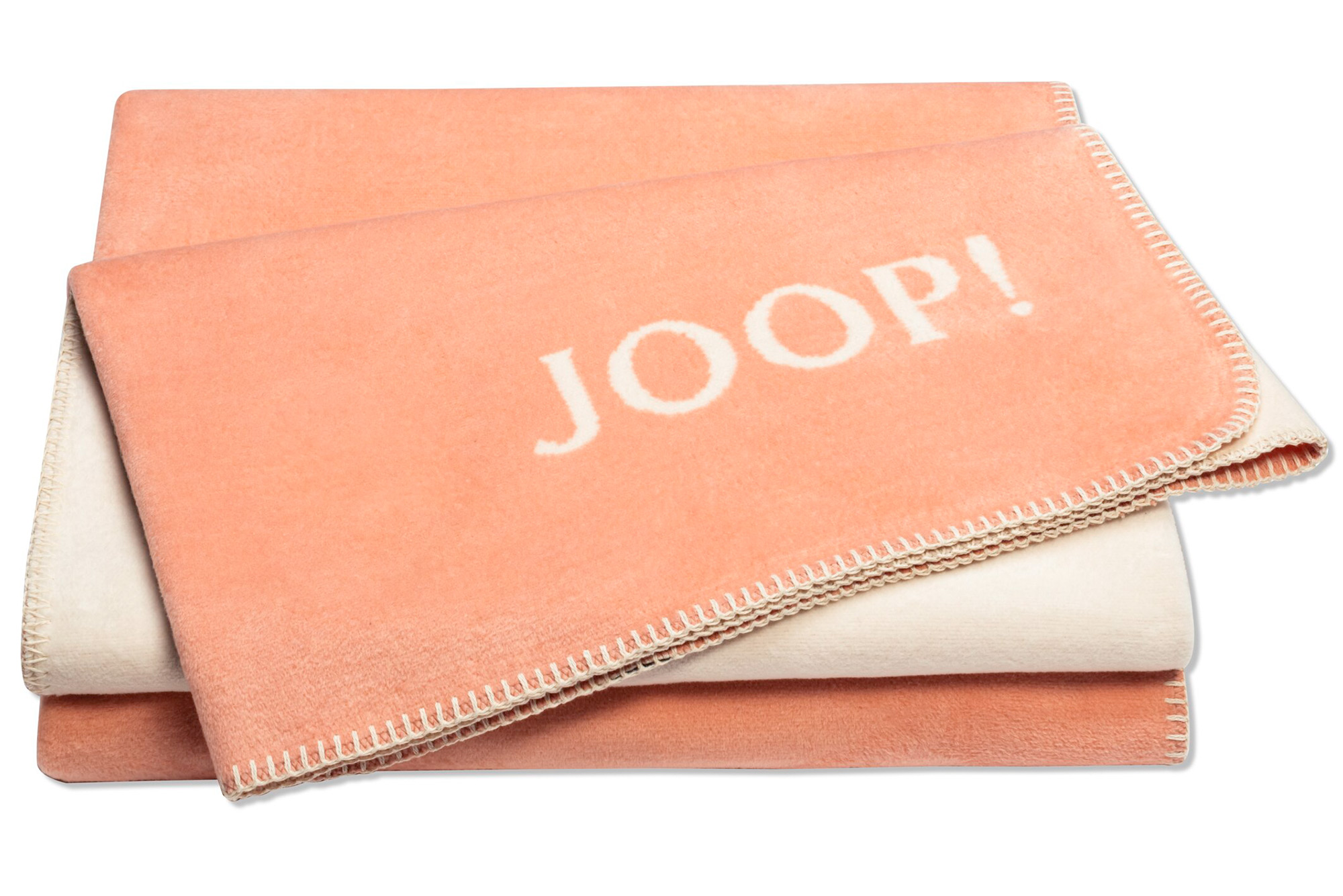 JOOP! Plaid / Wohndecke UNI-DOUBLEFACE | Apricot-Sand