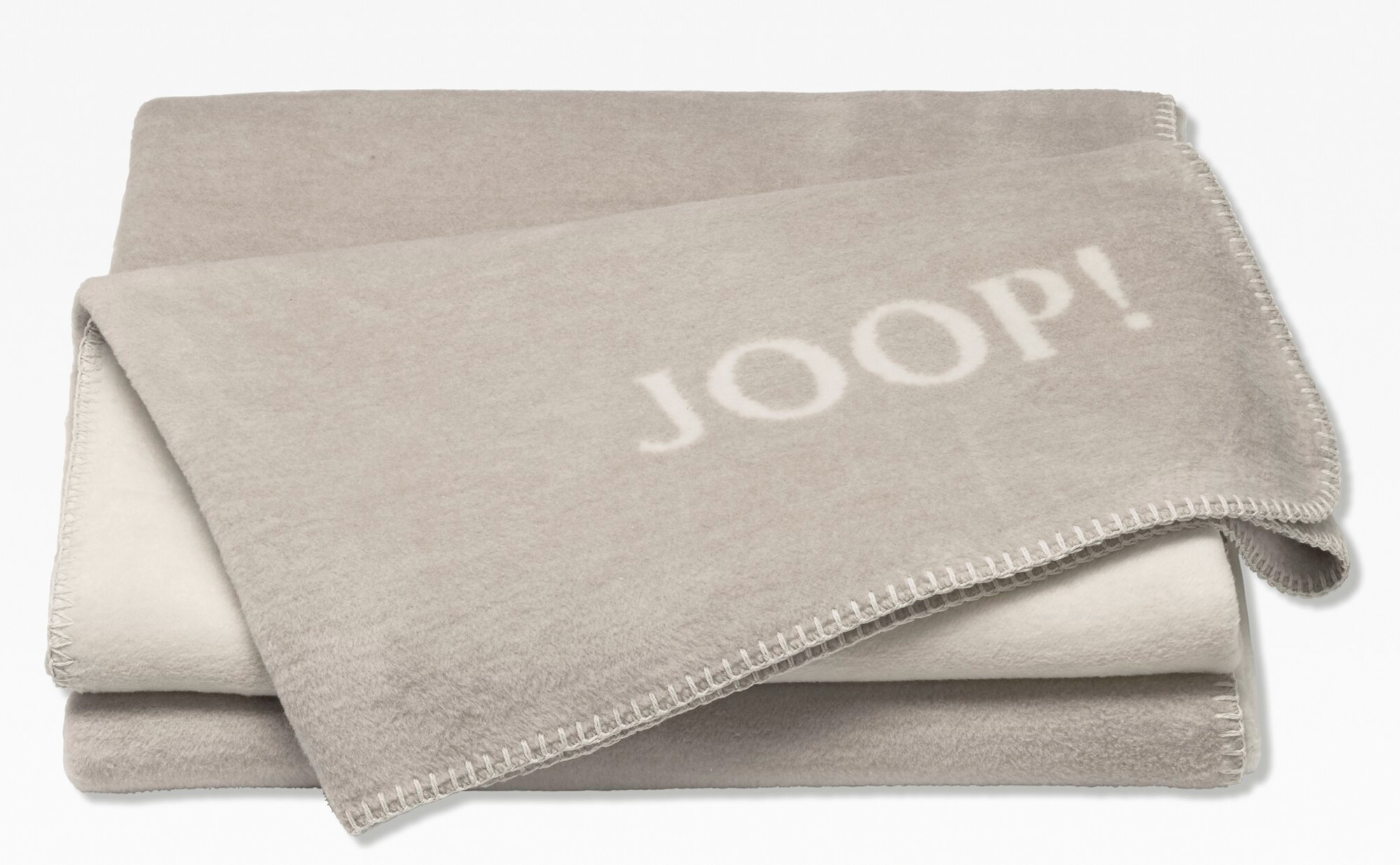 JOOP! Plaid / Wohndecke UNI-DOUBLEFACE | Sand-Pergament
