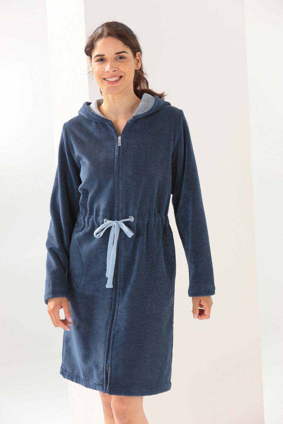 Cawö Damen Kapuze-Bademantel  822 | 10 sea