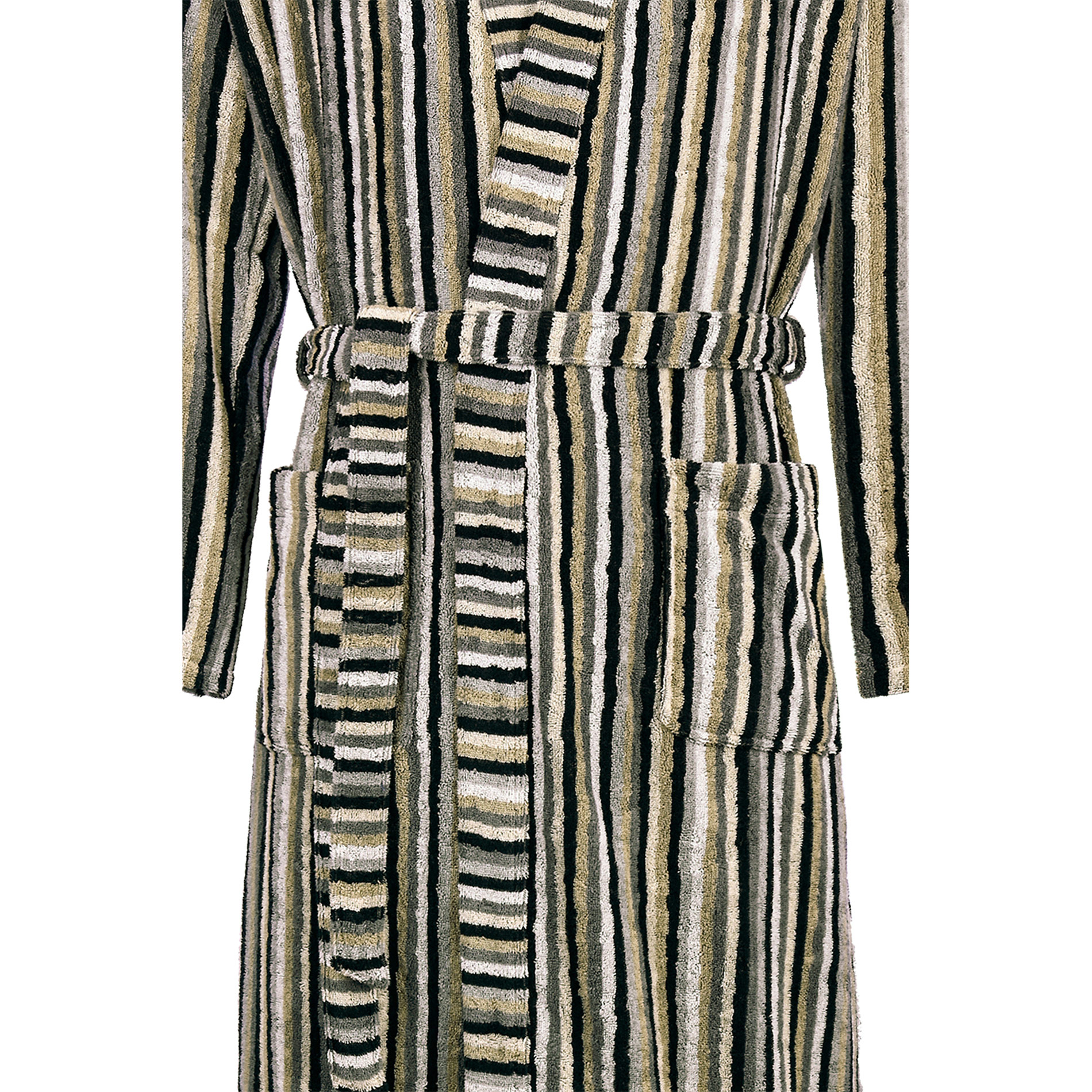 Cawö Herren Kimono-Bademantel  6607 | 73 kiesel