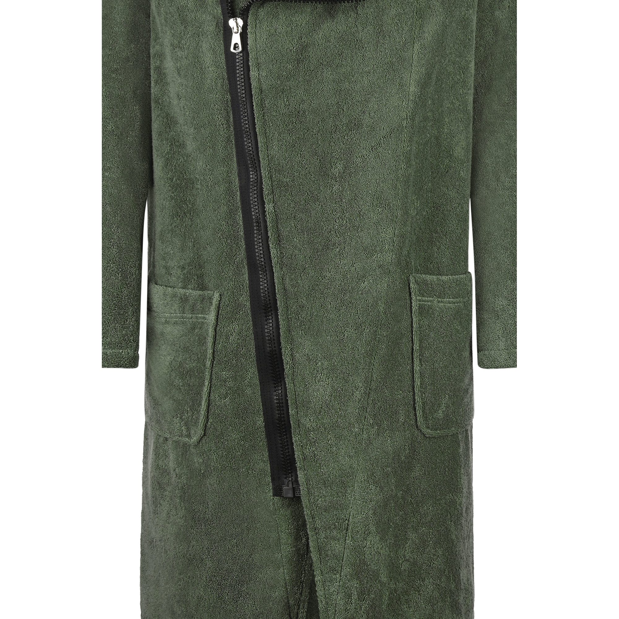 Cawö Herren New Zipper-Bademantel  6516 | 453 field-schwarz