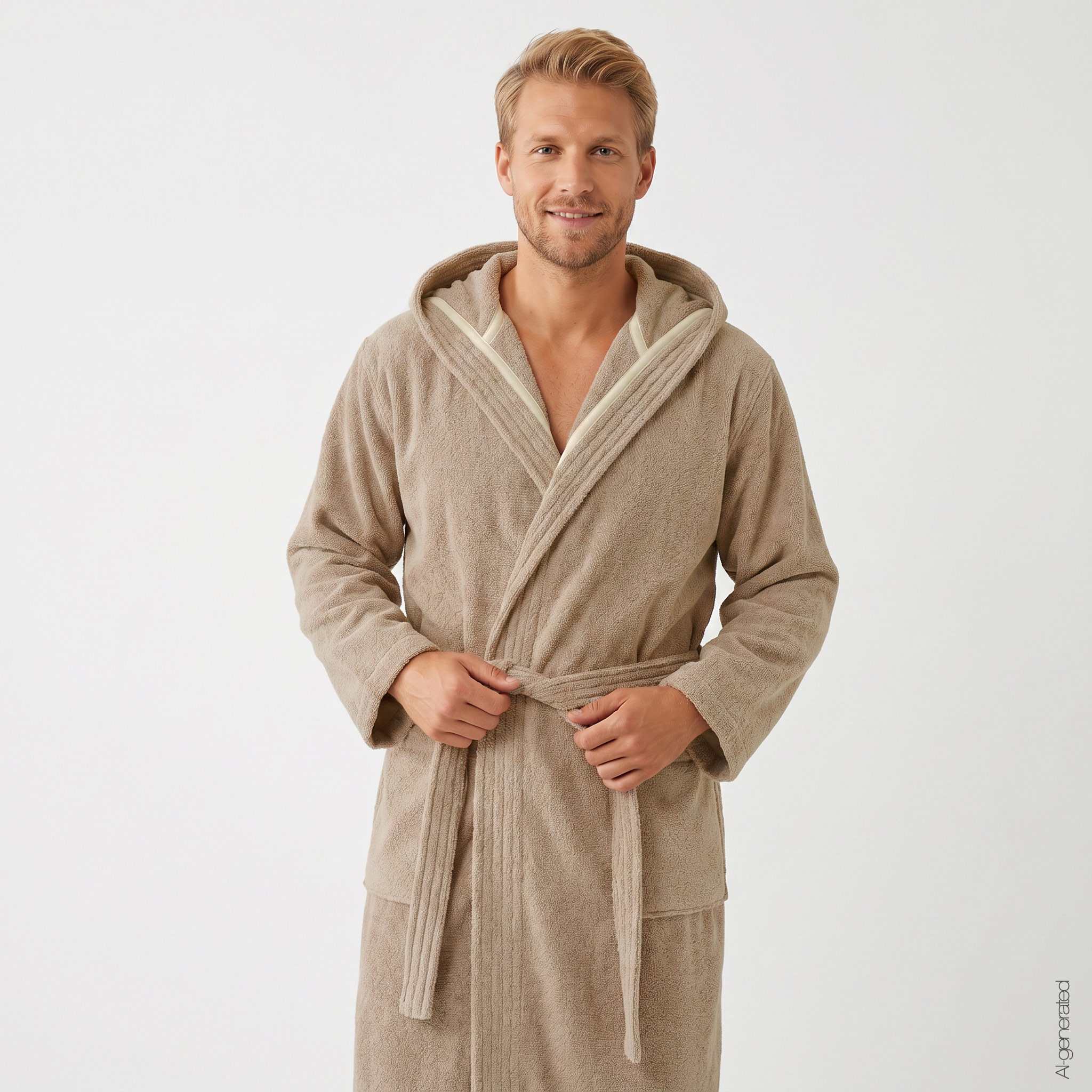 Cawö Herren Kapuze-Bademantel  853 | 375 sand