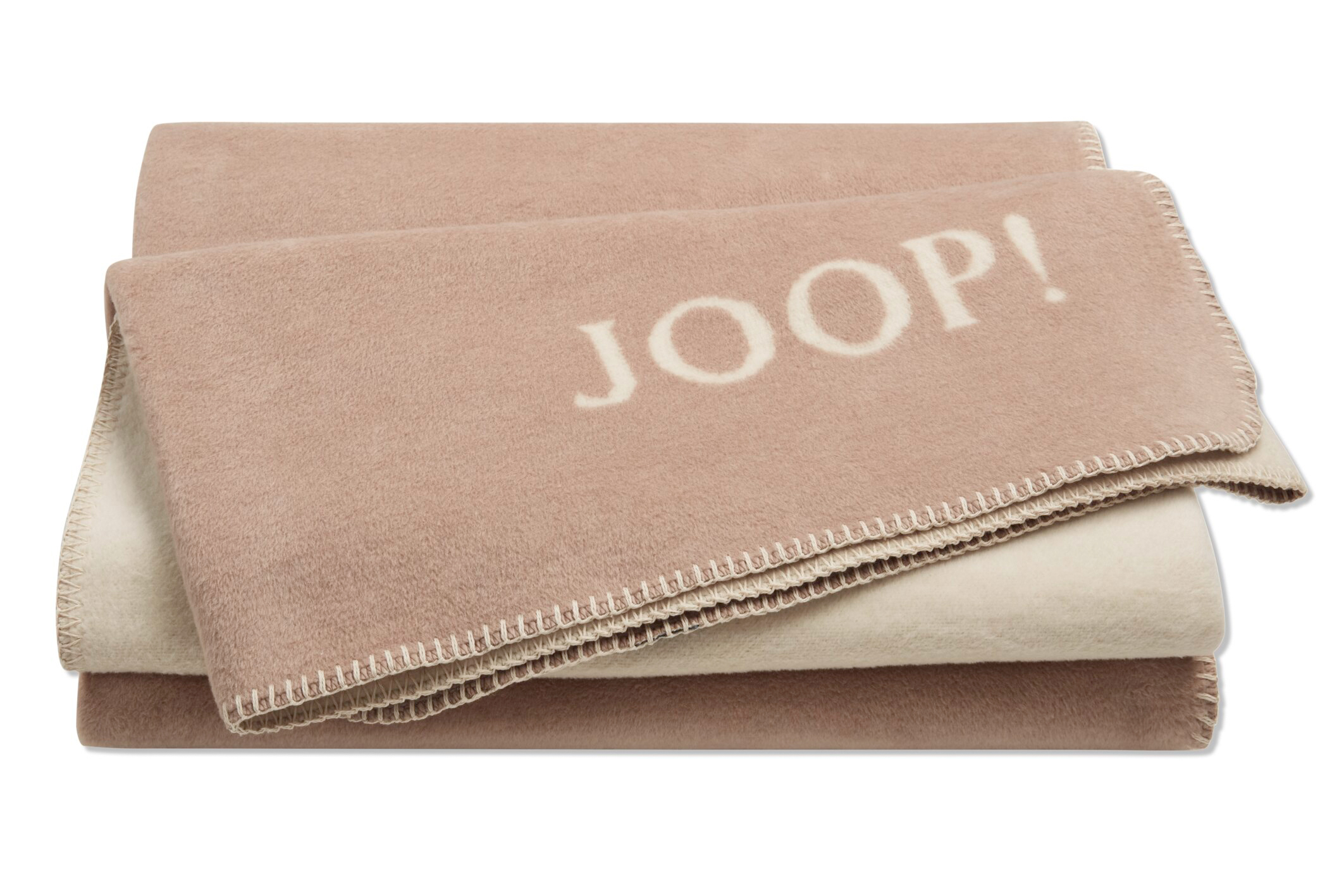 JOOP! Plaid / Wohndecke UNI-Doubleface | Nude-Pergament