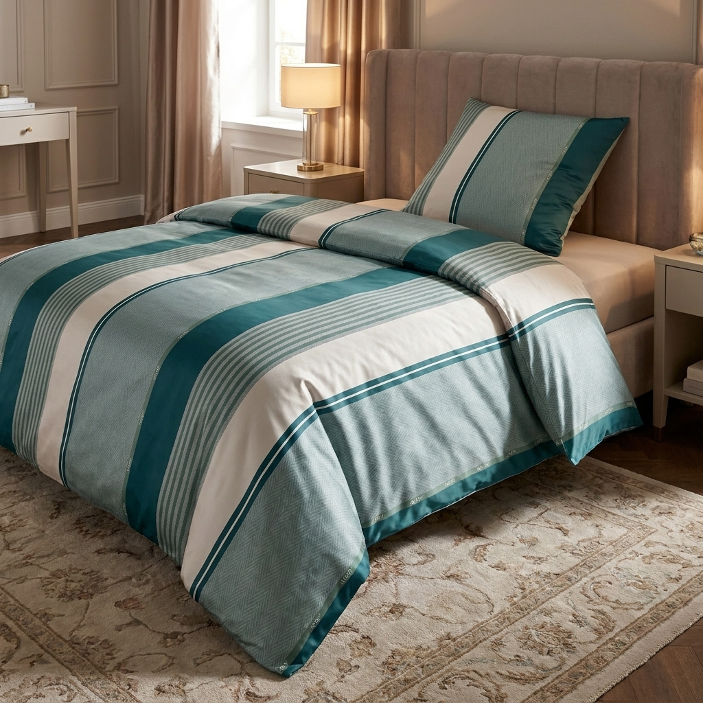 JOOP! Satin Bettwäsche Herringbone Stripes 4125 | 4 Emerald