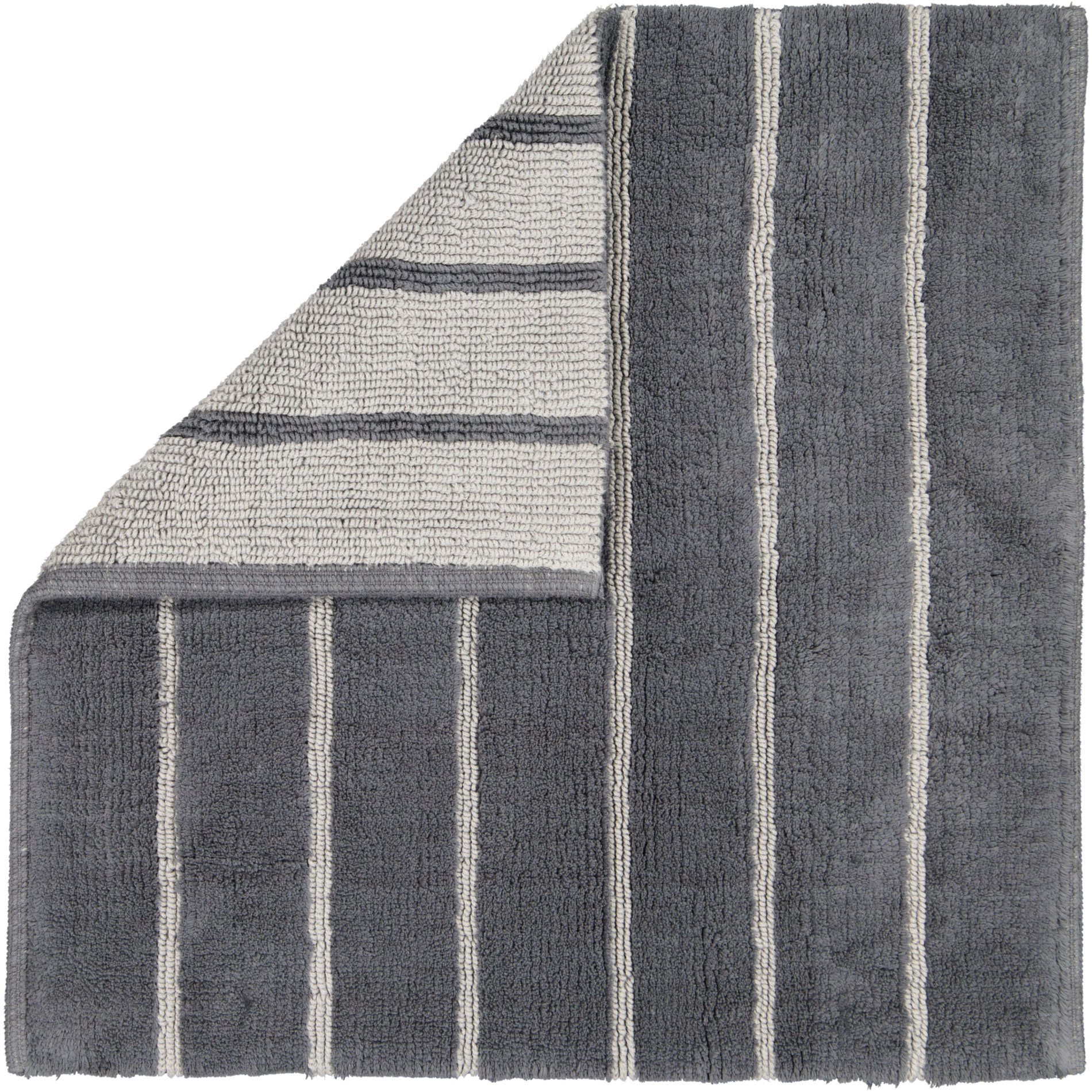 Cawö Wende-Badteppich (handgewebt) Balance 1008 | 73 Anthraz