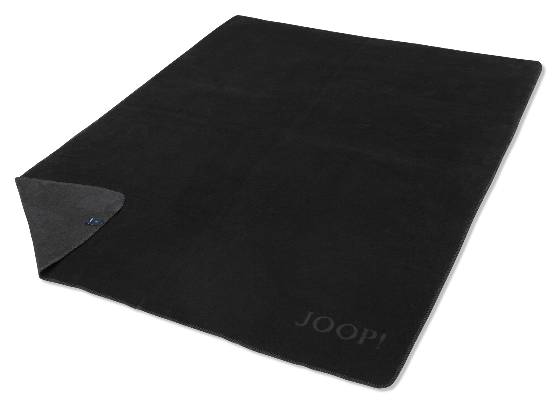 JOOP! Plaid / Wohndecke UNI-Doubleface | Schwarz-Anthrazit