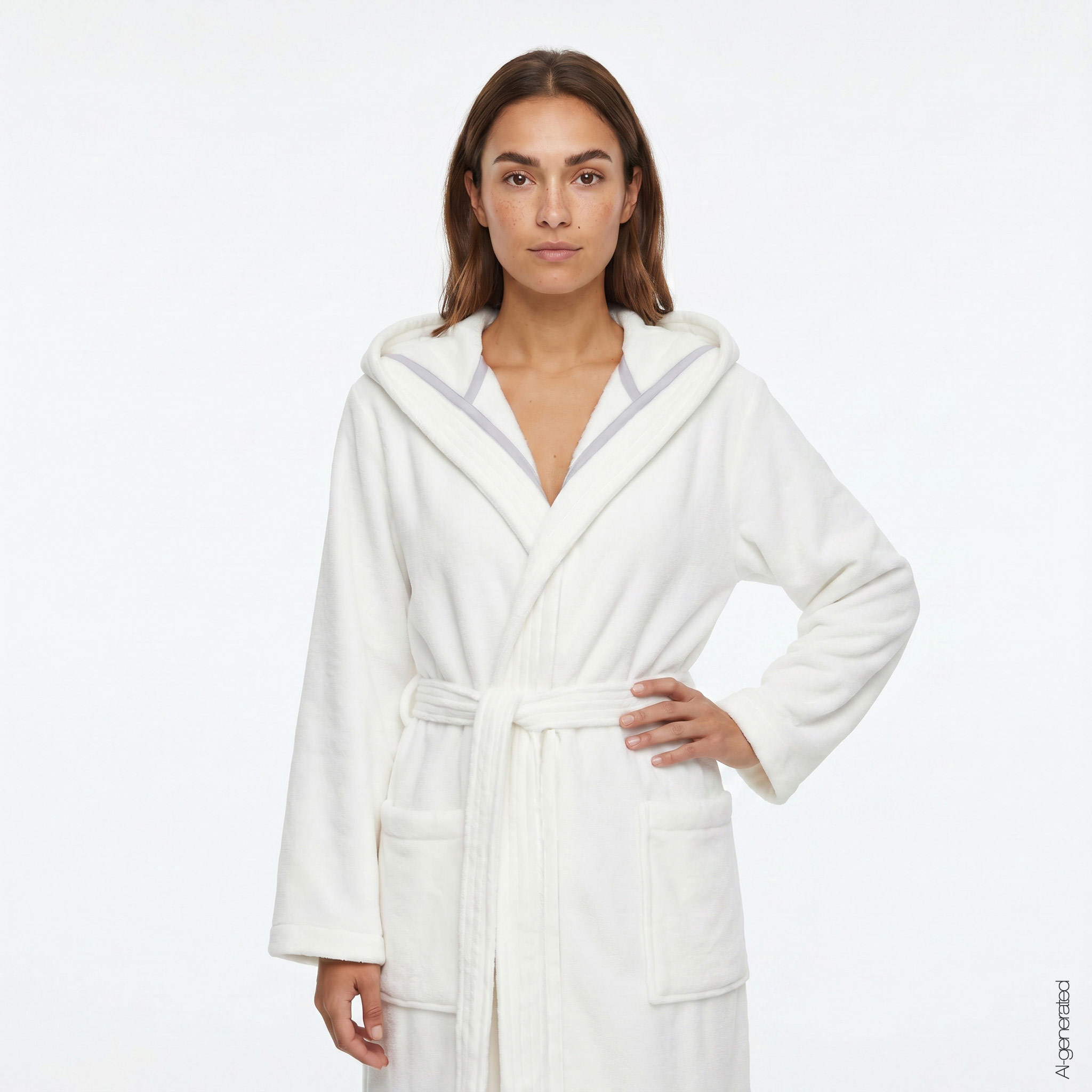 Cawö Damen Kapuze-Bademantel  852 | 600 weiß