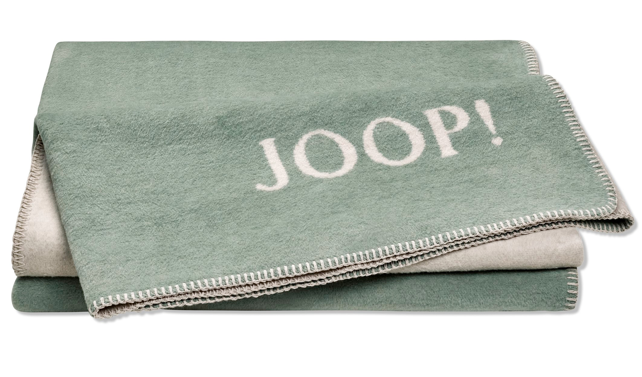 JOOP! Plaid / Wohndecke UNI-DOUBLEFACE | Jade-Silber