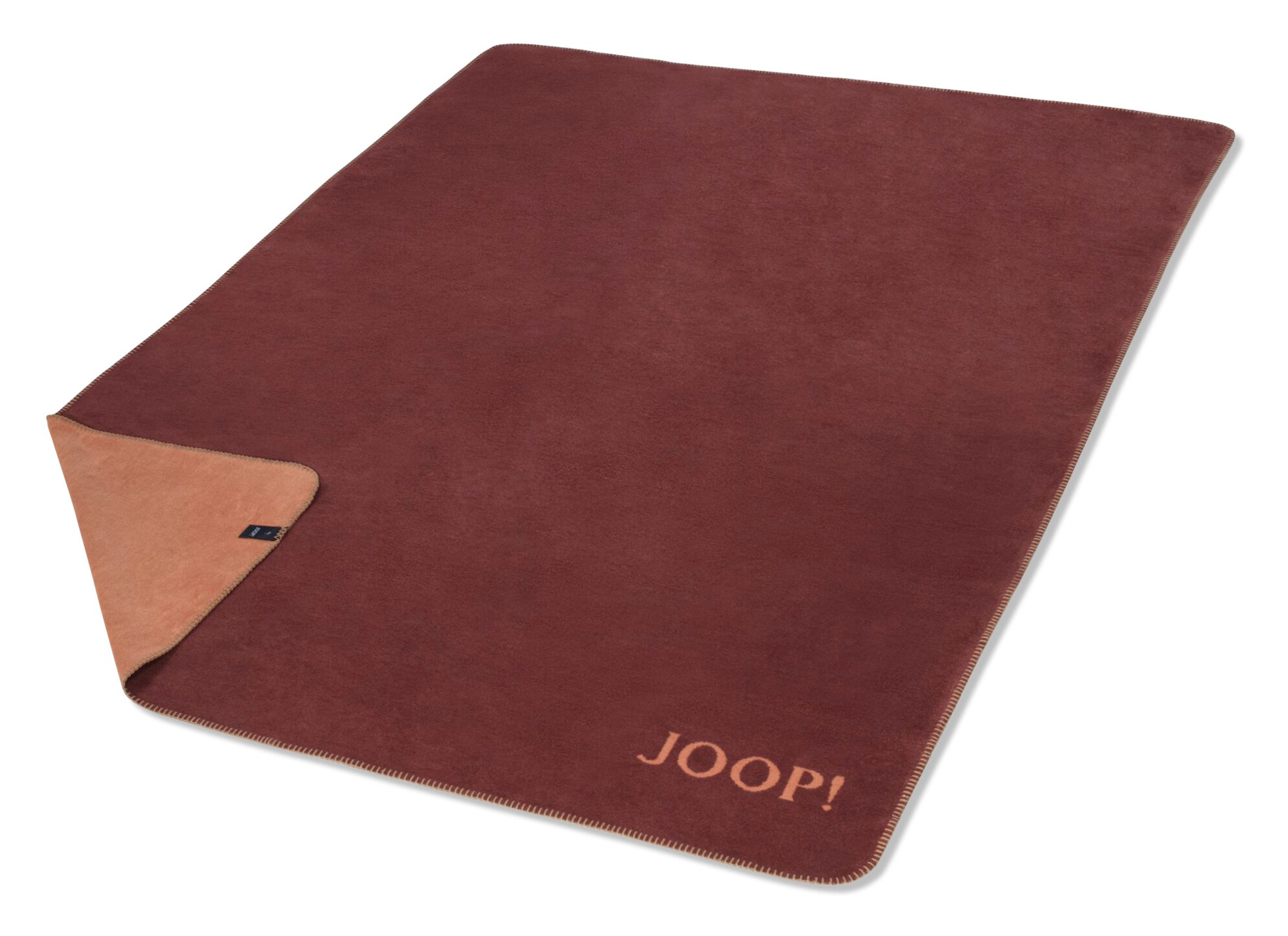 JOOP! Plaid / Wohndecke UNI-DOUBLEFACE | Granat-Kupfer