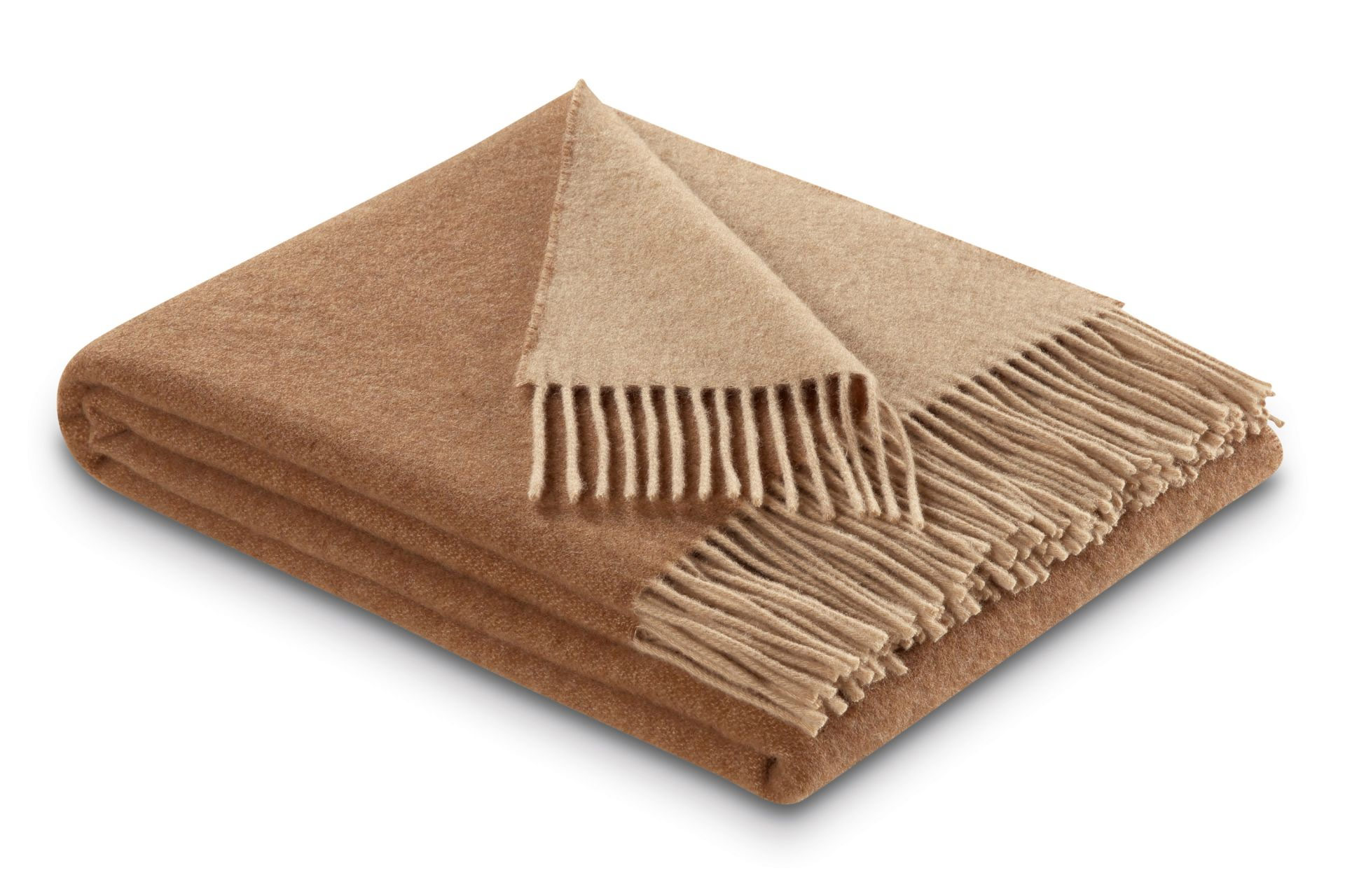 Biederlack Plaid / Decke camel-beige
