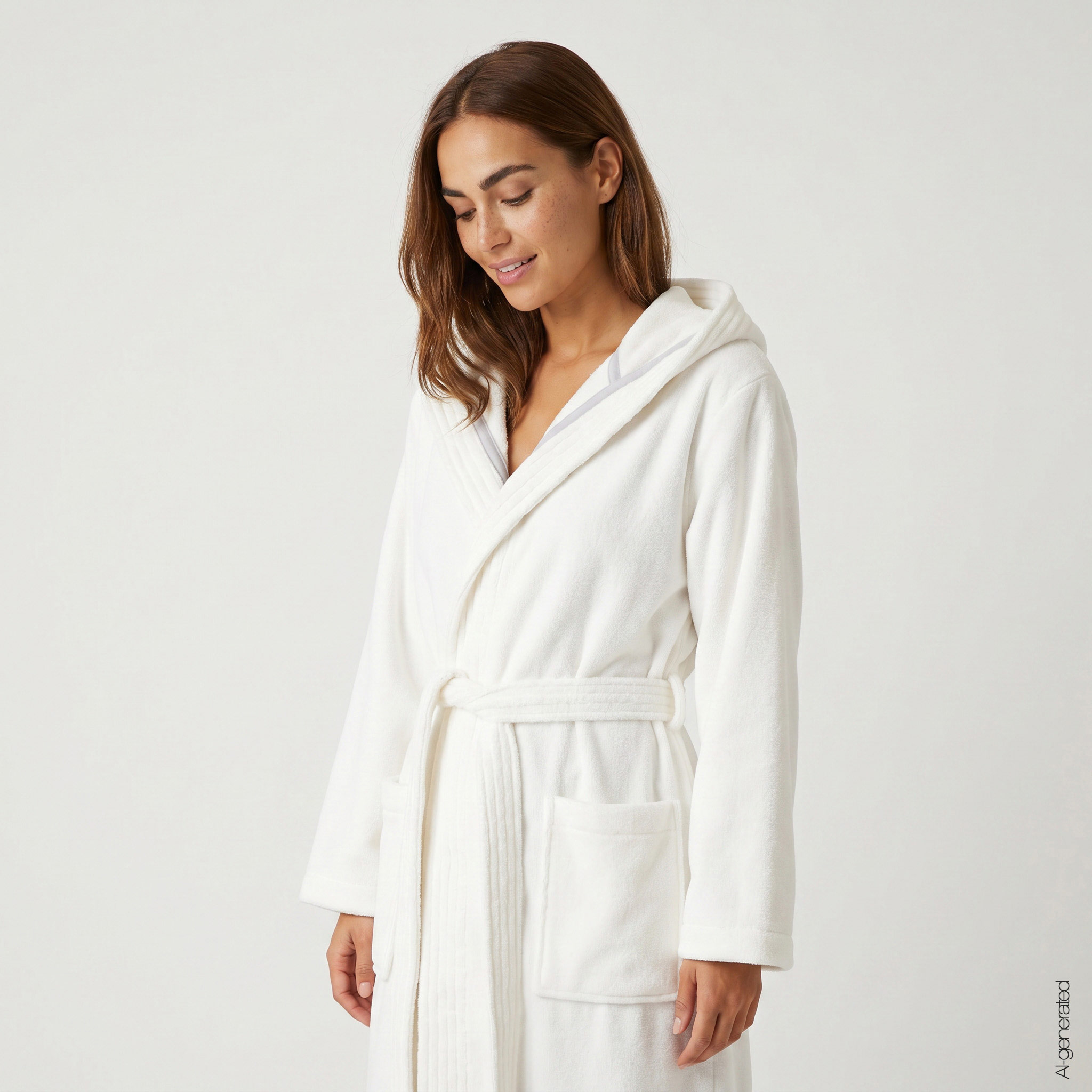 Cawö Damen Kapuze-Bademantel  852 | 600 weiß