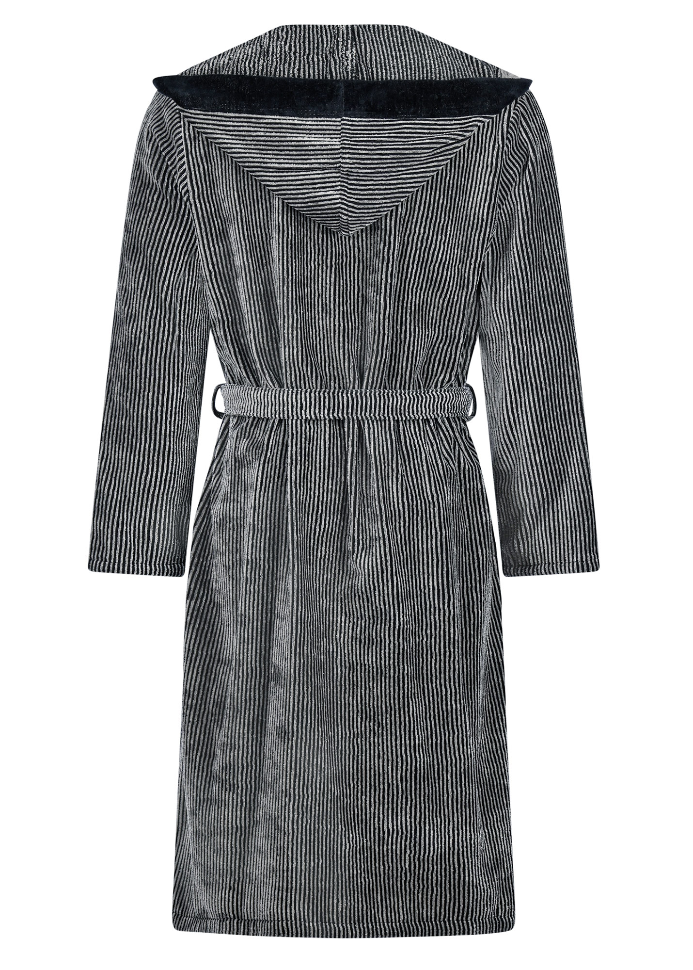 Cawö Herren Kapuze-Bademantel  5841 | 97 natur-schwarz