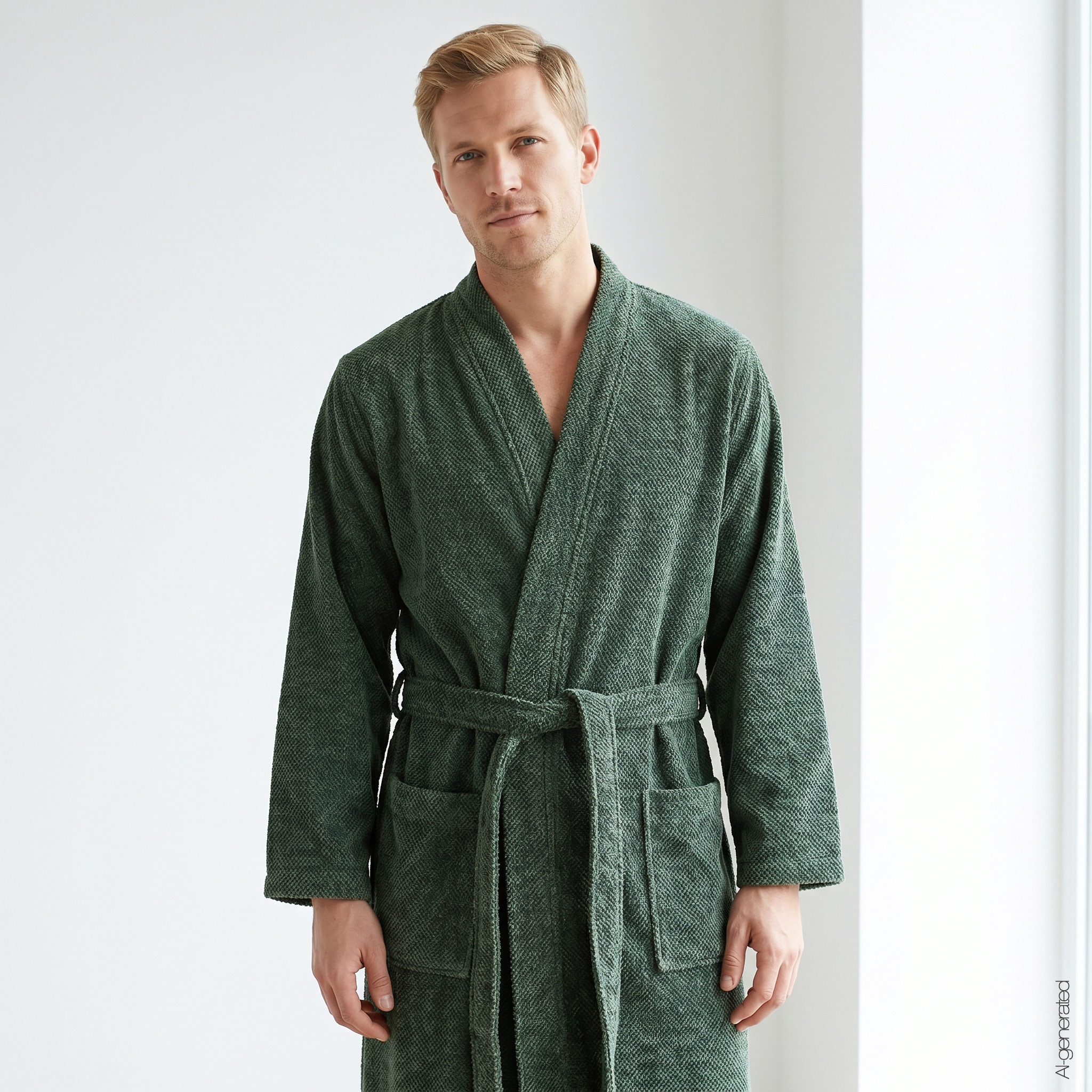 Cawö Herren Kimono-Bademantel  5507 | 47 field