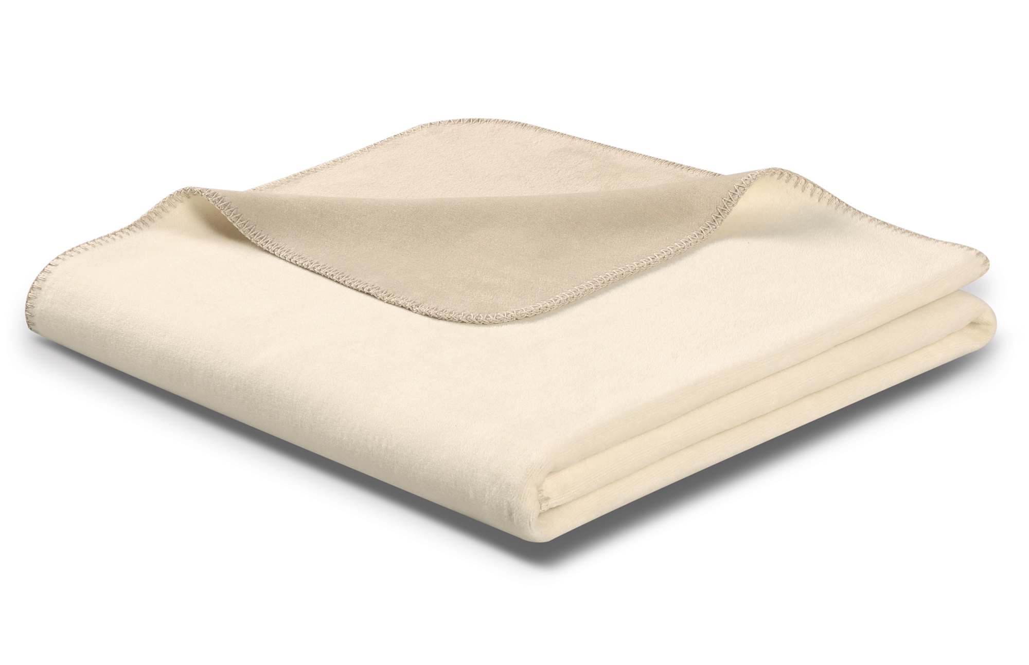 Biederlack Plaid / Wohndecke ecru-feder